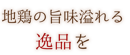 地鶏の旨味溢れる逸品を