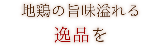 地鶏の旨味溢れる逸品を